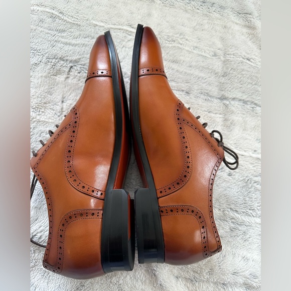 ALIPASINM Men's Wingtip Oxford Dress Shoes Lace Up Size 13 ,Brown Leather New - Picture 6 of 11